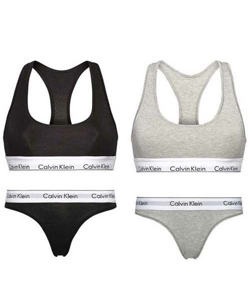 Calvin Klein(カルバン・クライン)の「Calvin Klein ブラジャー Tバック ショーツ(ブラ&ショーツ・メンズ・ヘザーグレー/ブラック・X-SMALL/SMALL/MEDIUM/LARGE)」の3枚目の写真