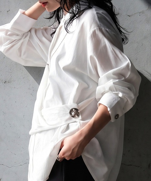 antiqua(アンティカ)の「アシンメトリー シャツ(シャツ/ブラウス・レディース・ホワイト・ONESIZE)」の3枚目の写真