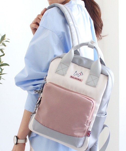 BALMORAL(バルモラル)の「BALMORAL 撥水 スクエアミニリュック 11L(バックパック/リュック・レディース・ブラック/グレイッシュベージュ/スモークピンク/その他1/ネイビー系/ダークグレー・FREE)」の5枚目の写真