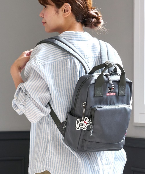 BALMORAL(バルモラル)の「BALMORAL 撥水 スクエアミニリュック 11L(バックパック/リュック・レディース・ブラック/グレイッシュベージュ/スモークピンク/その他1/ネイビー系/ダークグレー・FREE)」の3枚目の写真