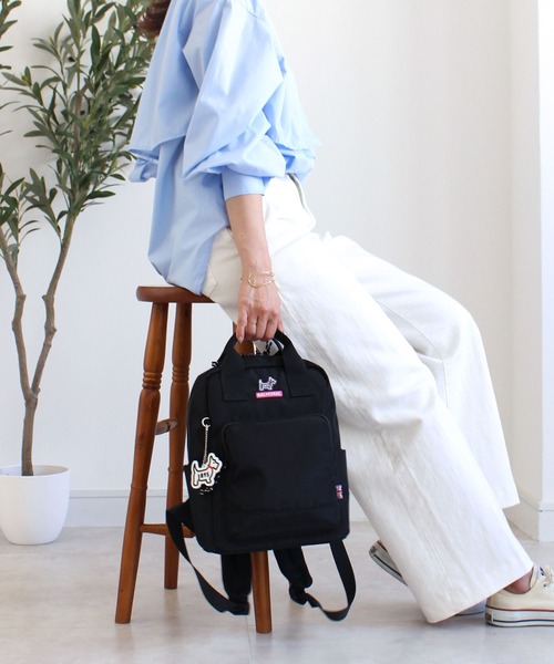 BALMORAL(バルモラル)の「BALMORAL 撥水 スクエアミニリュック 11L(バックパック/リュック・レディース・ブラック/グレイッシュベージュ/スモークピンク/その他1/ネイビー系/ダークグレー・FREE)」の7枚目の写真