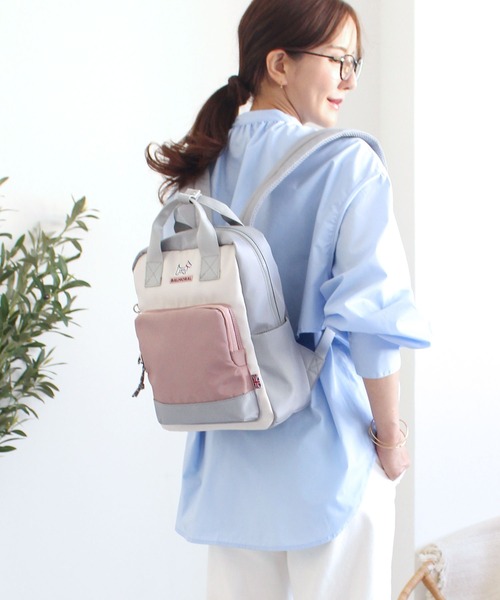 BALMORAL(バルモラル)の「BALMORAL 撥水 スクエアミニリュック 11L(バックパック/リュック・レディース・ブラック/グレイッシュベージュ/スモークピンク/その他1/ネイビー系/ダークグレー・FREE)」の14枚目の写真