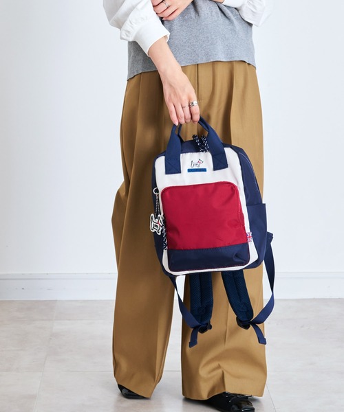 BALMORAL(バルモラル)の「BALMORAL 撥水 スクエアミニリュック 11L(バックパック/リュック・レディース・ブラック/グレイッシュベージュ/スモークピンク/その他1/ネイビー系/ダークグレー・FREE)」の20枚目の写真