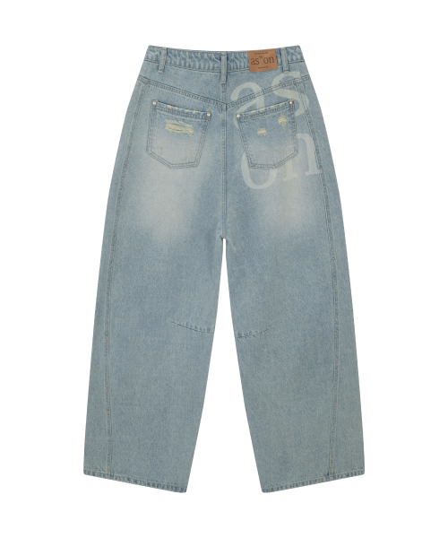 ASON（アズオン）の「SUNFADE DENIM PANTS / LIGHT BLUE（デニムパンツ・レディース・その他・SMALL/MEDIUM）」の3枚目の写真