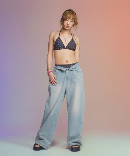ASON（アズオン）の「SUNFADE DENIM PANTS / LIGHT BLUE（デニムパンツ・レディース・その他・SMALL/MEDIUM）」の9枚目の写真