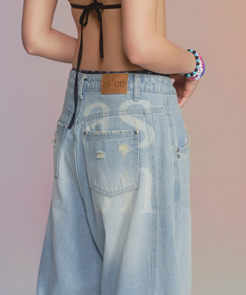 ASON（アズオン）の「SUNFADE DENIM PANTS / LIGHT BLUE（デニムパンツ・レディース・その他・SMALL/MEDIUM）」の12枚目の写真