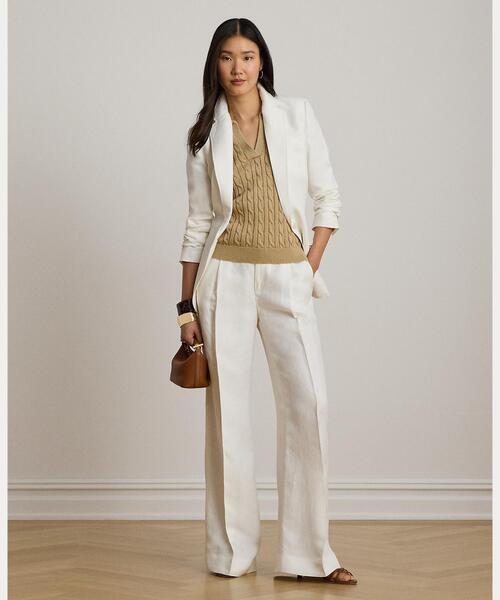 LAUREN RALPH LAUREN（ローレン ラルフ ローレン）の「ケーブル コットンブレンド ショートスリーブ セーター（ニット/セーター・レディース・ブラウン系6・S/M/L/XS/XXS）」の3枚目の写真