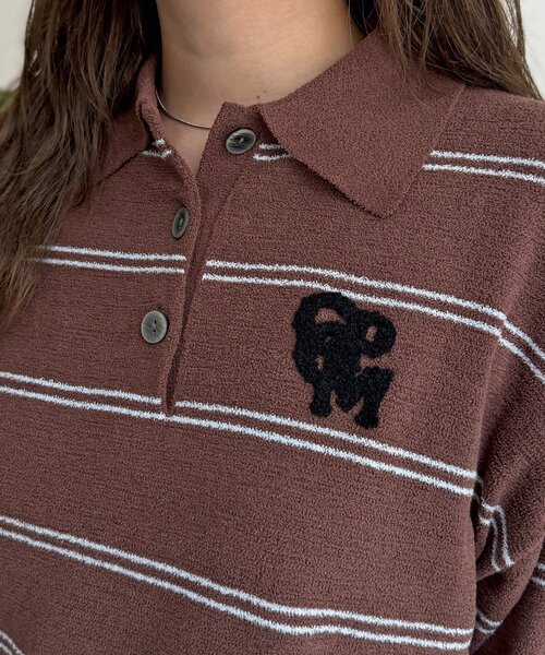 CPCM(シーピーシーエム)の「サガラ刺繍モールニットポロ(ニット/セーター・レディース・アイボリー/ブラウン/ネイビー・FREE)」の15枚目の写真