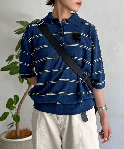 CPCM(シーピーシーエム)の「サガラ刺繍モールニットポロ(ニット/セーター・レディース・アイボリー/ブラウン/ネイビー・FREE)」の18枚目の写真
