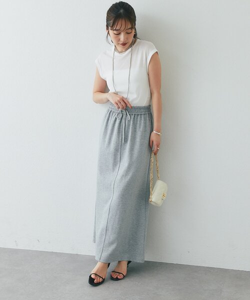 La boutique BonBon(ラブティックボンボン)の「【miki監修】ストレートスウェットスカート(スカート・レディース・グレー/オフホワイト・FREE/PM)」の10枚目の写真