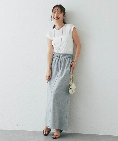 La boutique BonBon(ラブティックボンボン)の「【miki監修】ストレートスウェットスカート(スカート・レディース・グレー/オフホワイト・FREE/PM)」の11枚目の写真