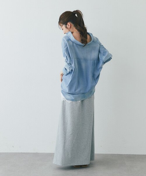 La boutique BonBon(ラブティックボンボン)の「【miki監修】ストレートスウェットスカート(スカート・レディース・グレー/オフホワイト・FREE/PM)」の13枚目の写真
