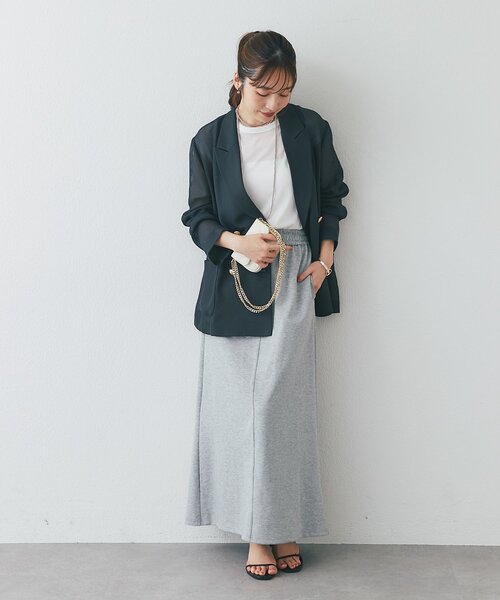 La boutique BonBon(ラブティックボンボン)の「【miki監修】ストレートスウェットスカート(スカート・レディース・グレー/オフホワイト・FREE/PM)」の15枚目の写真