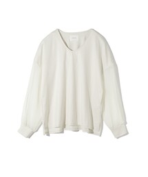 MIDIUMISOLID for Ladies ベールシアースリーブプルオーバー