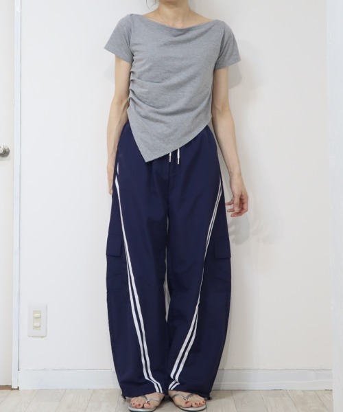 DISKEEN SURE(ディスキーンシュアー)の「トレンド感抜群【絶妙脚長見えラインデザイン】2WAY カーブパンツ バレルレッグパンツ シャカパン(その他パンツ・レディース・オフホワイト/ブラック/グレー/ネイビー・フリー)」の17枚目の写真