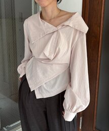 【2WAY/新色ブルー、WEB限定ピンク】カシュクールシャツ