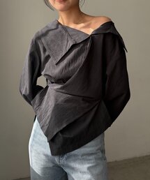 【2WAY/新色ブルー、WEB限定ピンク】カシュクールシャツ