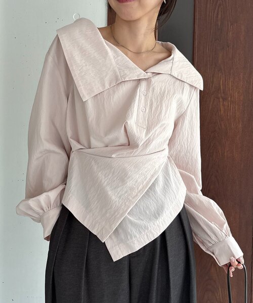 CAPRICIEUX LE'MAGE(カプリシューレマージュ)の「【2WAY/新色ブルー、WEB限定ピンク】カシュクールシャツ(シャツ/ブラウス・レディース・ホワイト/チャコールグレー/ピンク/ブルー・FREE)」の20枚目の写真