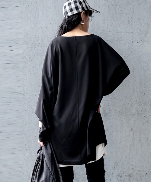 antiqua(アンティカ)の「接触冷感 とろみ素材 ロンT(Tシャツ/カットソー・レディース・ダークグレー/カーキ/ブラック/グレイッシュベージュ/ホワイト系その他・XL/M/L)」の20枚目の写真