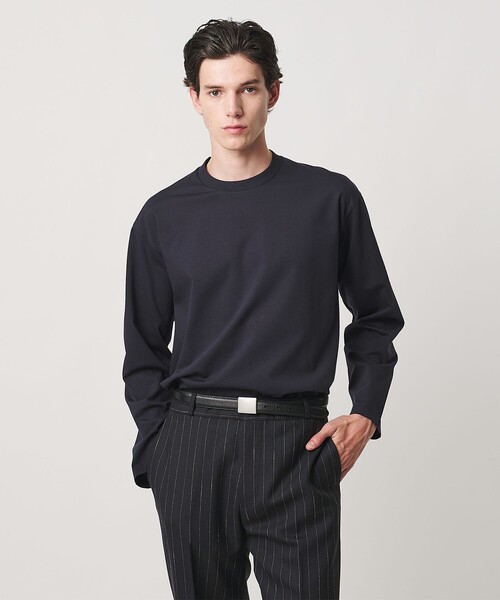 UNITED ARROWS(ユナイテッドアローズ)の「ポンチ ロングスリーブ Tシャツ デオドラント 抗菌防臭 接触冷感(Tシャツ/カットソー・メンズ・ネイビー/ライトグレー・L/S/XL/M)」の2枚目の写真