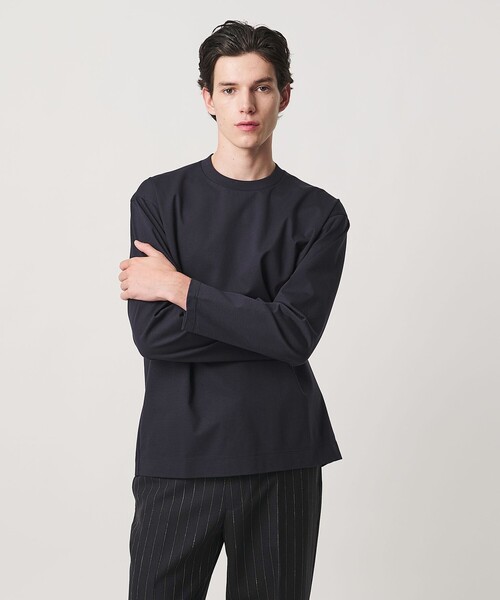 UNITED ARROWS(ユナイテッドアローズ)の「ポンチ ロングスリーブ Tシャツ デオドラント 抗菌防臭 接触冷感(Tシャツ/カットソー・メンズ・ネイビー/ライトグレー・L/S/XL/M)」の4枚目の写真