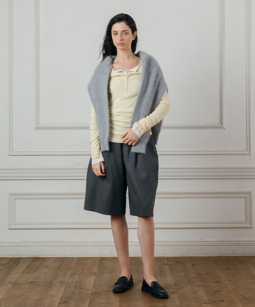 CREDONA（クレドナ）の「DESIGN BERMUDA SHORTS/デザインバミューダショーツ（その他パンツ・レディース・グレー/ブラウン・1/0）」の6枚目の写真