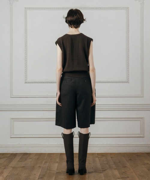 CREDONA（クレドナ）の「DESIGN BERMUDA SHORTS/デザインバミューダショーツ（その他パンツ・レディース・グレー/ブラウン・1/0）」の10枚目の写真