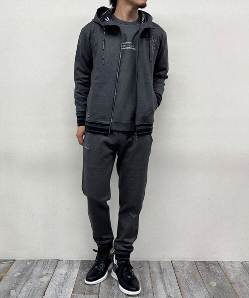 NICOLE CLUB FOR MEN(ニコルクラブフォーメン)の「【NICOLE SPORTS】ダンボールニットジップパーカー(パーカー・メンズ・ブラック・XL/L/M)」の2枚目の写真