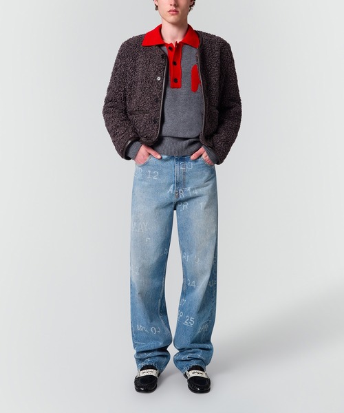 MSGM(エムエスジーエム)の「TheMwave ジャカードポロニット(ニット/セーター・メンズ・グレー・S/M)」の4枚目の写真