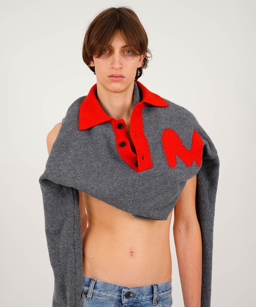 MSGM(エムエスジーエム)の「TheMwave ジャカードポロニット(ニット/セーター・メンズ・グレー・S/M)」の7枚目の写真