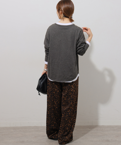 JOURNAL STANDARD relume（ジャーナルスタンダード　レリューム）の「《追加 / 新色》［2枚セット］3WAYレイヤードヘンリープルオーバー（ニット/セーター・レディース・チャコールグレー/レッド/ブラウン/グレー・FREE）」の6枚目の写真