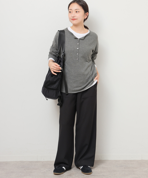 JOURNAL STANDARD relume（ジャーナルスタンダード　レリューム）の「《追加 / 新色》［2枚セット］3WAYレイヤードヘンリープルオーバー（ニット/セーター・レディース・チャコールグレー/レッド/ブラウン/グレー・FREE）」の10枚目の写真