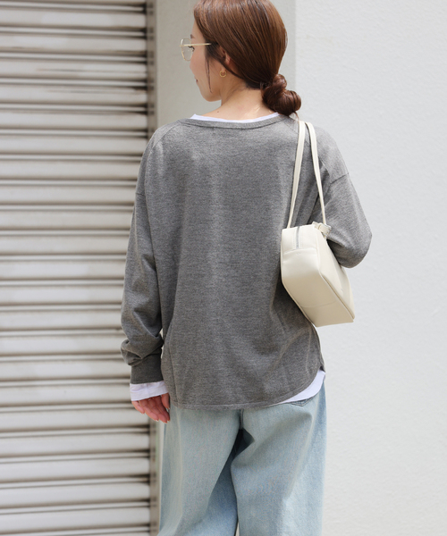 JOURNAL STANDARD relume（ジャーナルスタンダード　レリューム）の「《追加 / 新色》［2枚セット］3WAYレイヤードヘンリープルオーバー（ニット/セーター・レディース・チャコールグレー/レッド/ブラウン/グレー・FREE）」の20枚目の写真