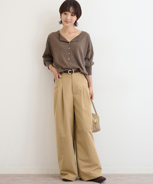 JOURNAL STANDARD relume（ジャーナルスタンダード　レリューム）の「《追加 / 新色》［2枚セット］3WAYレイヤードヘンリープルオーバー（ニット/セーター・レディース・チャコールグレー/レッド/ブラウン/グレー・FREE）」の21枚目の写真