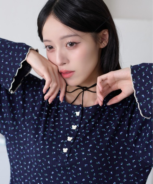 kutir(クティール)の「アソートドロストメローヘンリーネックトップス(Tシャツ/カットソー・レディース・アイボリー/グレー/ネイビー/ホワイト・FREE)」の4枚目の写真