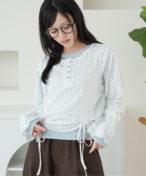 kutir(クティール)の「アソートドロストメローヘンリーネックトップス(Tシャツ/カットソー・レディース・アイボリー/グレー/ネイビー/ホワイト・FREE)」の2枚目の写真