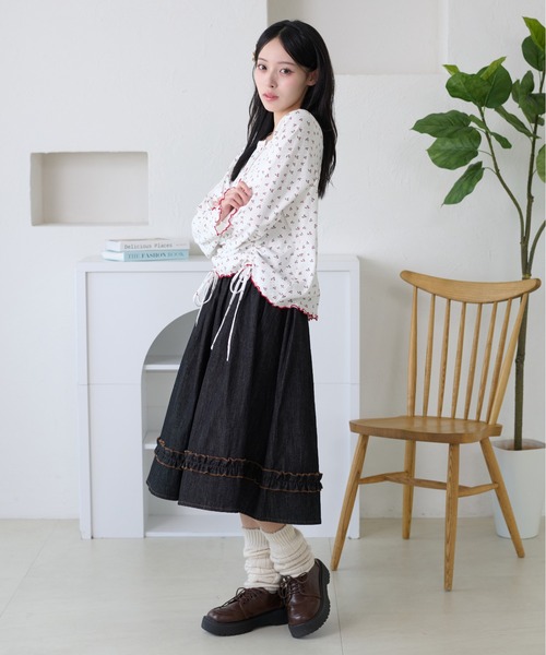 kutir(クティール)の「アソートドロストメローヘンリーネックトップス(Tシャツ/カットソー・レディース・アイボリー/グレー/ネイビー/ホワイト・FREE)」の5枚目の写真