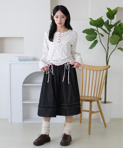 kutir(クティール)の「アソートドロストメローヘンリーネックトップス(Tシャツ/カットソー・レディース・アイボリー/グレー/ネイビー/ホワイト・FREE)」の6枚目の写真