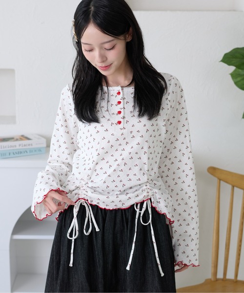 kutir(クティール)の「アソートドロストメローヘンリーネックトップス(Tシャツ/カットソー・レディース・アイボリー/グレー/ネイビー/ホワイト・FREE)」の8枚目の写真