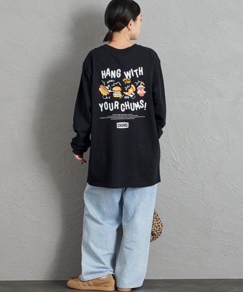 CHUMS（チャムス）の「【WEB限定】[CHUMS/チャムス] YUMMY バックプリントロンT（Tシャツ/カットソー・レディース・ブラック/ホワイト・L/M）」の18枚目の写真
