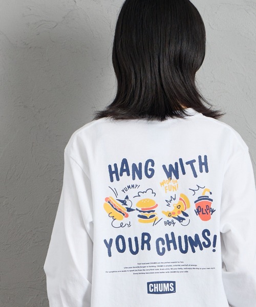 CHUMS（チャムス）の「【WEB限定】[CHUMS/チャムス] YUMMY バックプリントロンT（Tシャツ/カットソー・レディース・ブラック/ホワイト・L/M）」の21枚目の写真