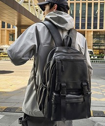 【A4収納・撥水PU】ヴィンテージレザーライクリュックサック/バックパック