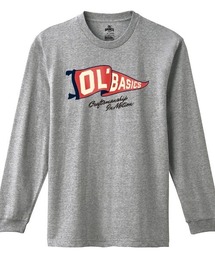 Ol' Basics(オール・ベーシックス) 長袖Tシャツ フラッグ ロゴ イラスト プリント 袖リブ ロンT ロングTシャツ トップス カットソー レディース