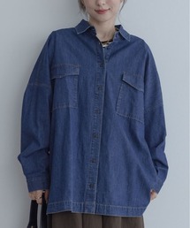 オーバーサイズ ライト デニム シャツ