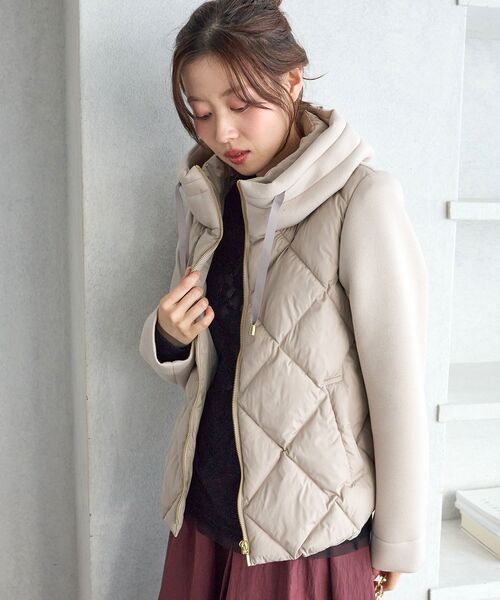 le.coeur blanc(ルクールブラン)の「カットボンディング×スムースタフタショートブルゾン(ブルゾン・レディース・ブラック/ブラウン/オフホワイト/グレイッシュベージュ・40/38)」の16枚目の写真