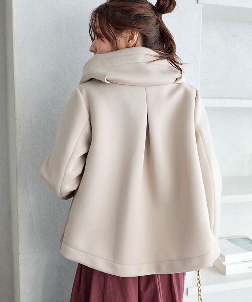 le.coeur blanc(ルクールブラン)の「カットボンディング×スムースタフタショートブルゾン(ブルゾン・レディース・ブラック/ブラウン/オフホワイト/グレイッシュベージュ・40/38)」の17枚目の写真