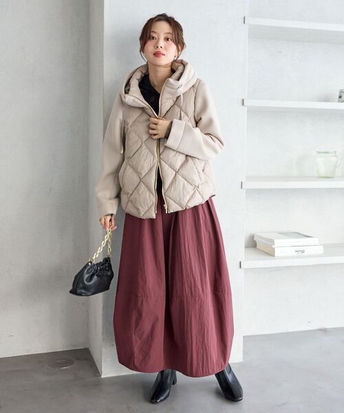 le.coeur blanc(ルクールブラン)の「カットボンディング×スムースタフタショートブルゾン(ブルゾン・レディース・ブラック/ブラウン/オフホワイト/グレイッシュベージュ・40/38)」の21枚目の写真