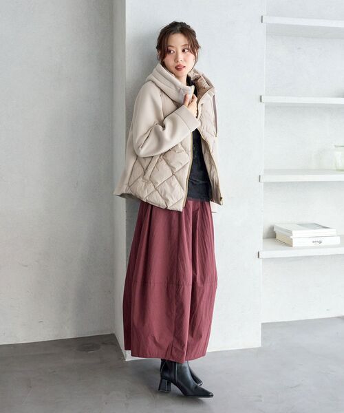 le.coeur blanc(ルクールブラン)の「カットボンディング×スムースタフタショートブルゾン(ブルゾン・レディース・ブラック/ブラウン/オフホワイト/グレイッシュベージュ・40/38)」の22枚目の写真