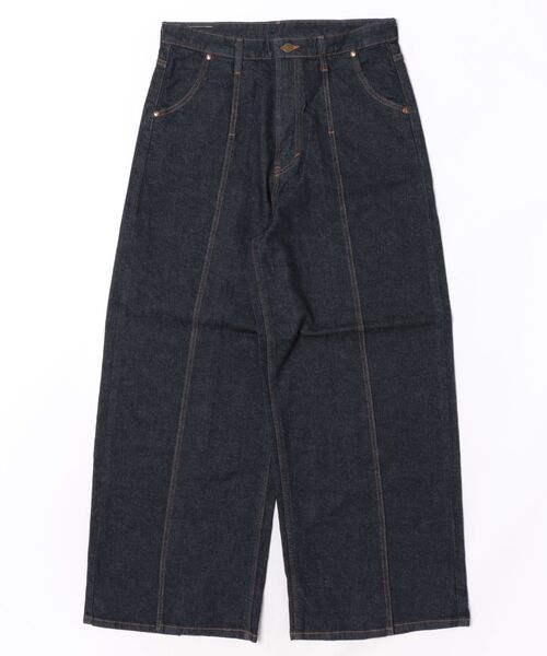 Lee(リー)の「STANDARD WARDROBE LASTIC プリ—テッドワイド【ストレッチデニム】(デニムパンツ・レディース・インディゴブルー/ブルー・X-SMALL/SMALL/MEDIUM/XX-SMALL)」の1枚目の写真