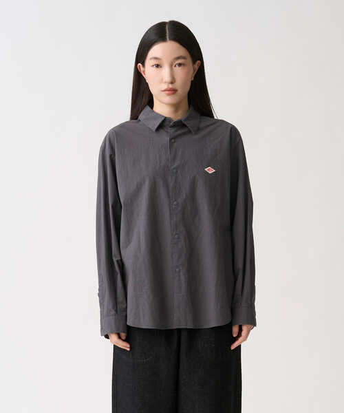 DANTON(ダントン)の「Women's Cotton Typewriter Wrinkled Shirt(シャツ/ブラウス・レディース・ネイビー/オフホワイト/ダークグレー/グレイッシュベージュ・36/38)」の5枚目の写真